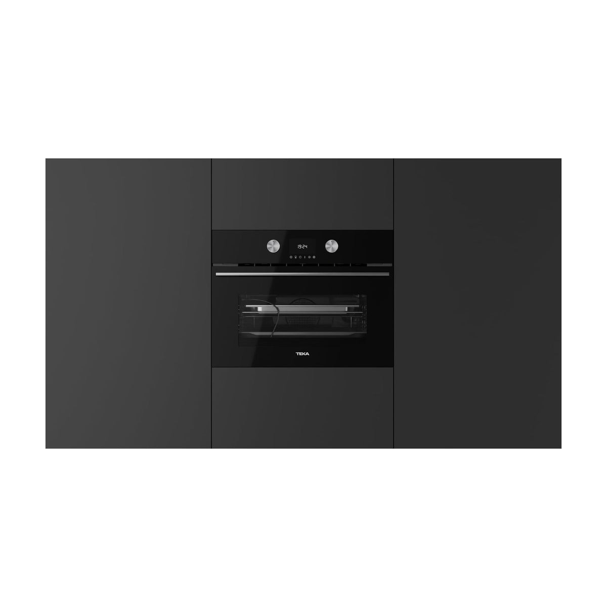 Horno de vapor compacto Teka HLC 8470 SC BK, 44 l, cristal negro