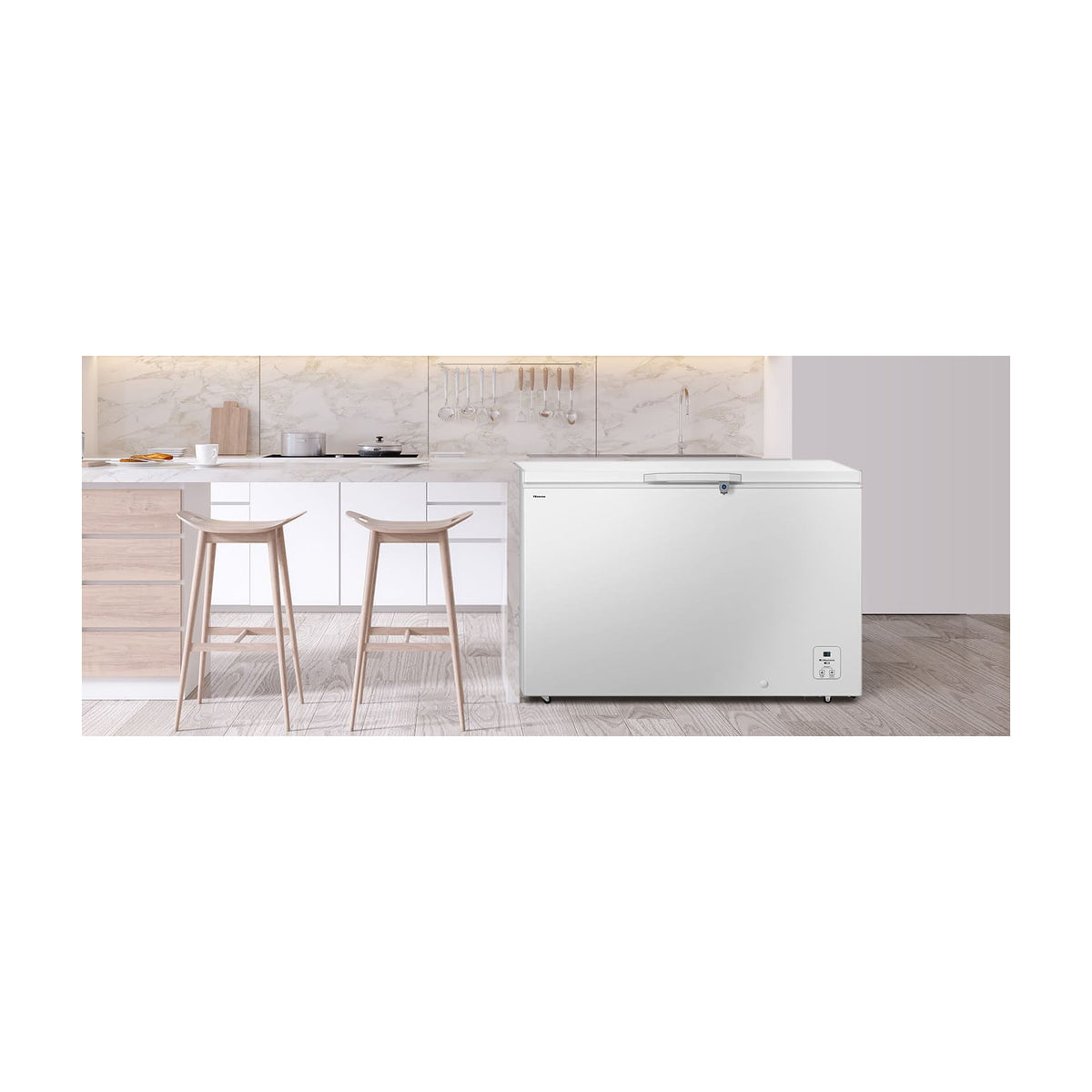 Arcón congelador Hisense FT484D4AWLYD de 372 l, clase D