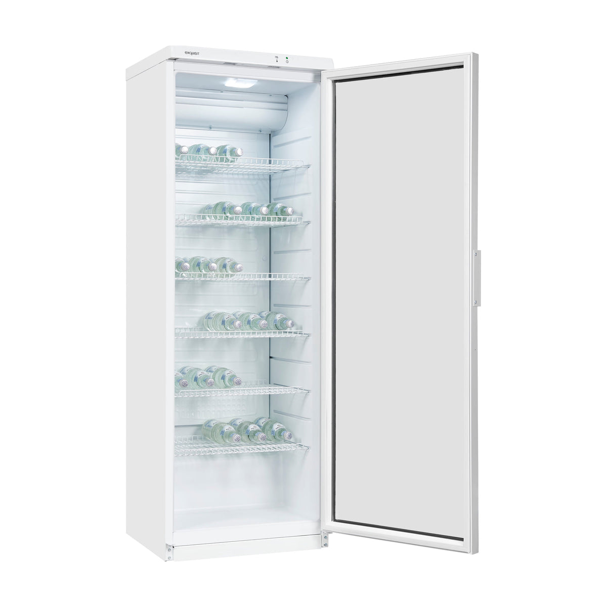 Botellero Exquisit GKS350-1-GT-280D blanco con puerta de cristal