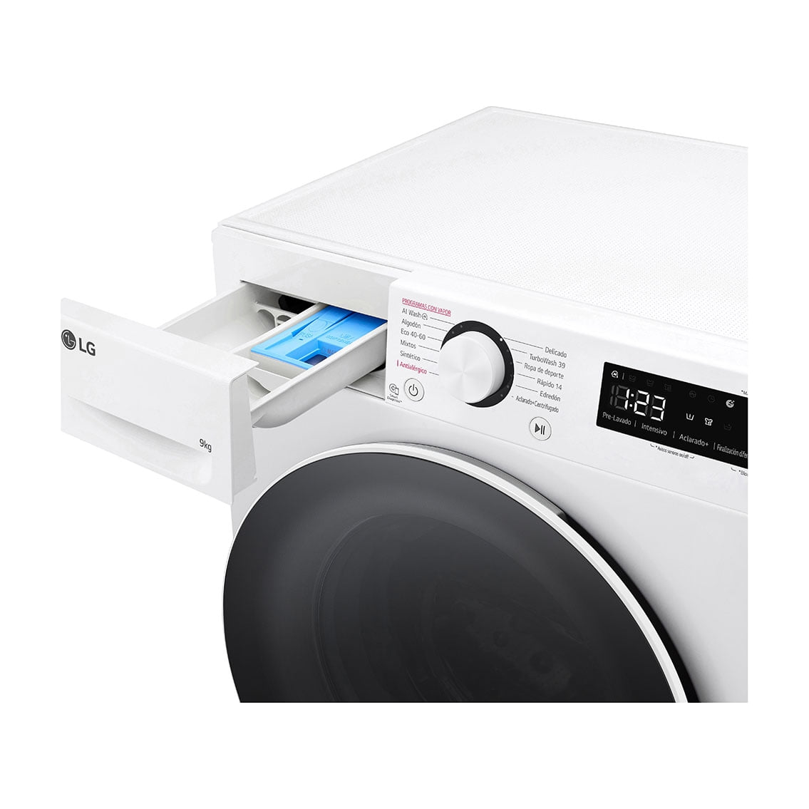 Lavadora LG F4WR6009A0W de 9 kg con vapor y TurboWash 360°