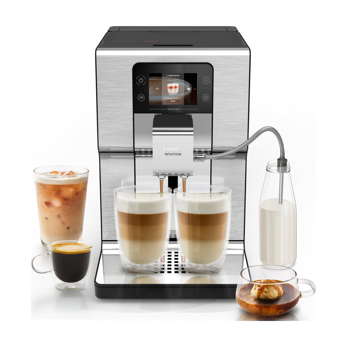 Cafetera superautomática Krups Intuition Experience Hot&Cold EA879EE0, 30 recetas