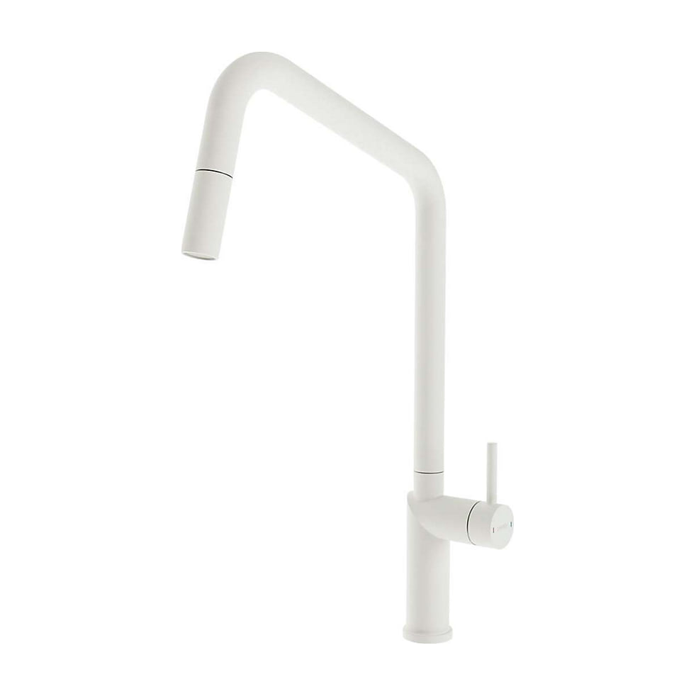 Grifo de cocina Poalgi POALGIC1/BL monomando extraíble, blanco mate