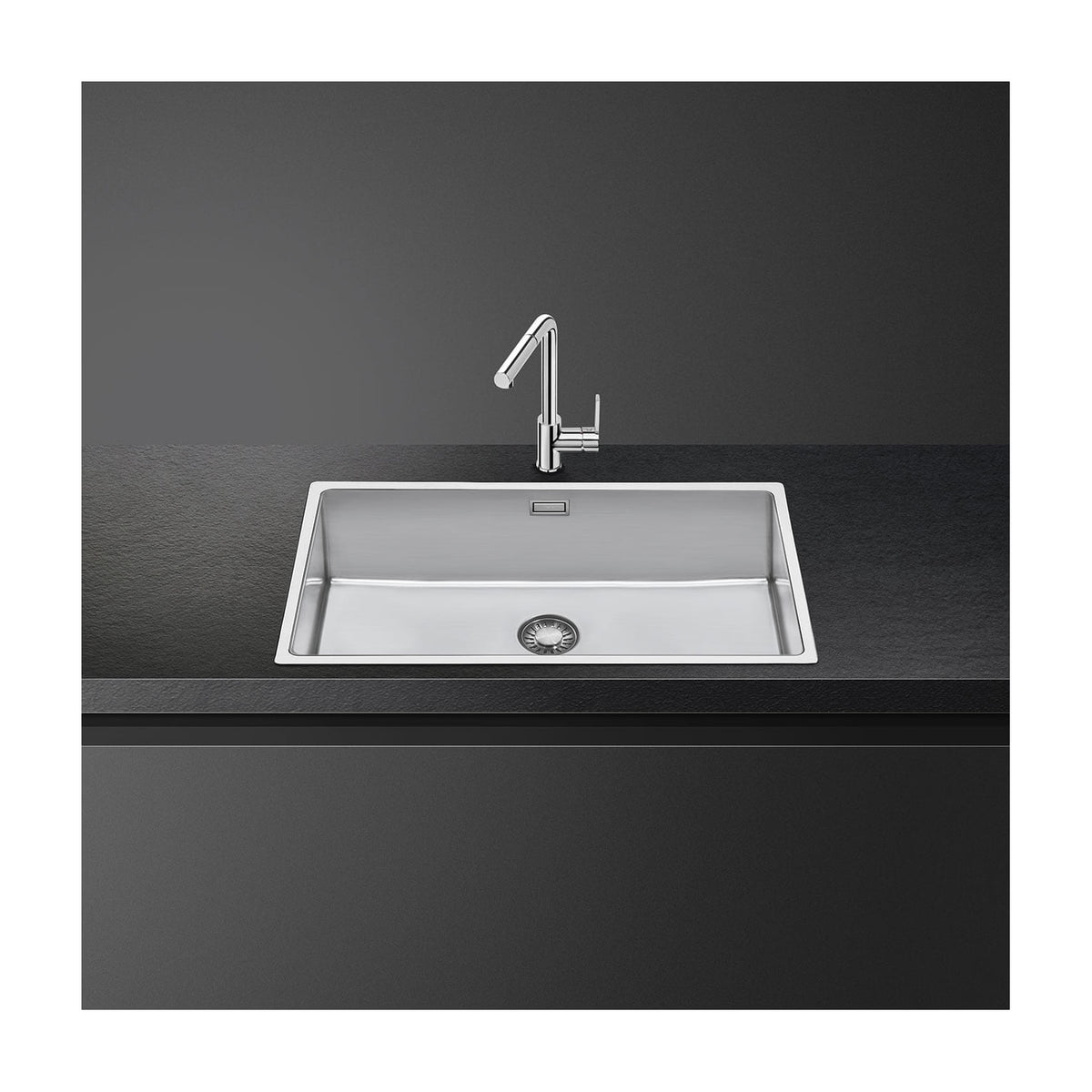 Fregadero Smeg VR12S70 de acero inoxidable, una cubeta de 70 cm