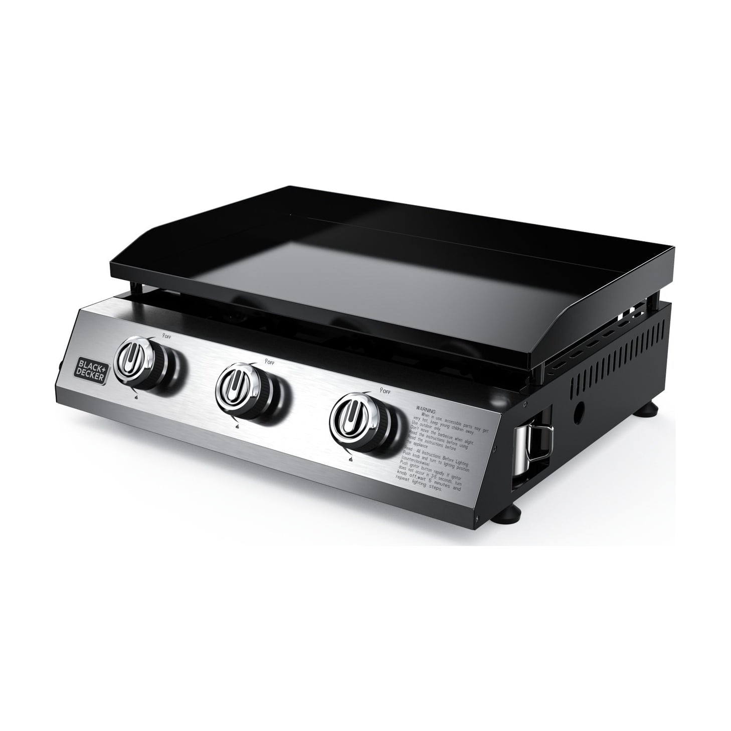 Plancha de gas Black+Decker BXOP7350E, 3 quemadores y 7350 W