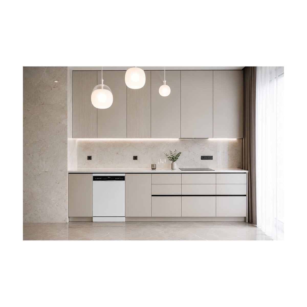 Lavavajillas Midea MDWEF1034CW-WG-EU de 45 cm y 10 cubiertos