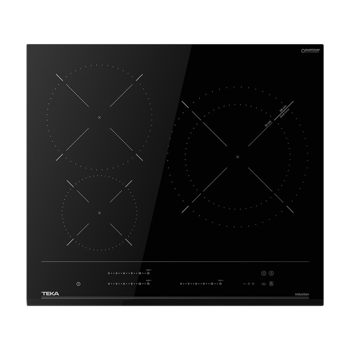 Placa de inducción Teka IZC 63015 MSM BK, 3 zonas y 7400 W