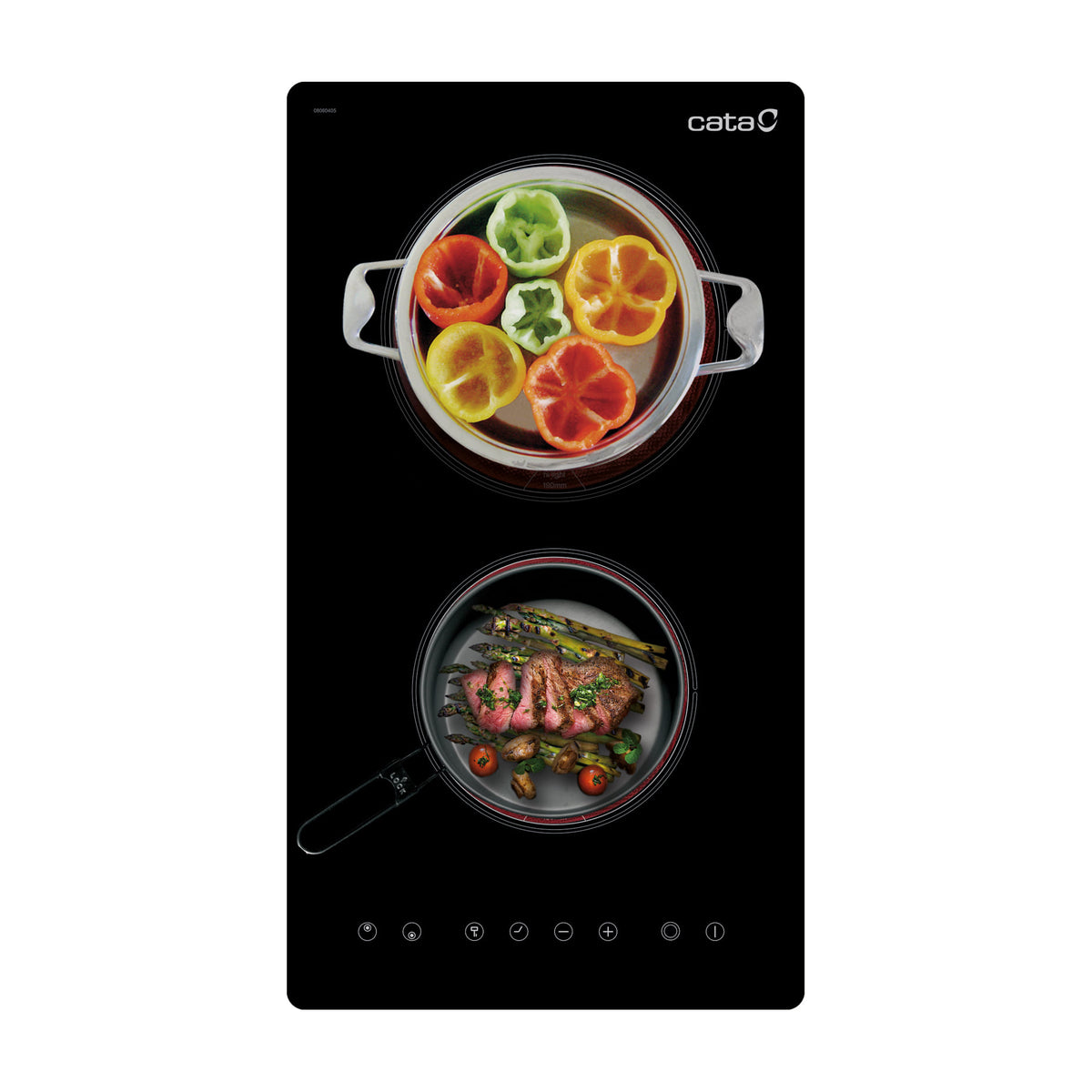 Placa vitrocerámica Cata TD 3002 BK /B, 2 zonas y 29 cm