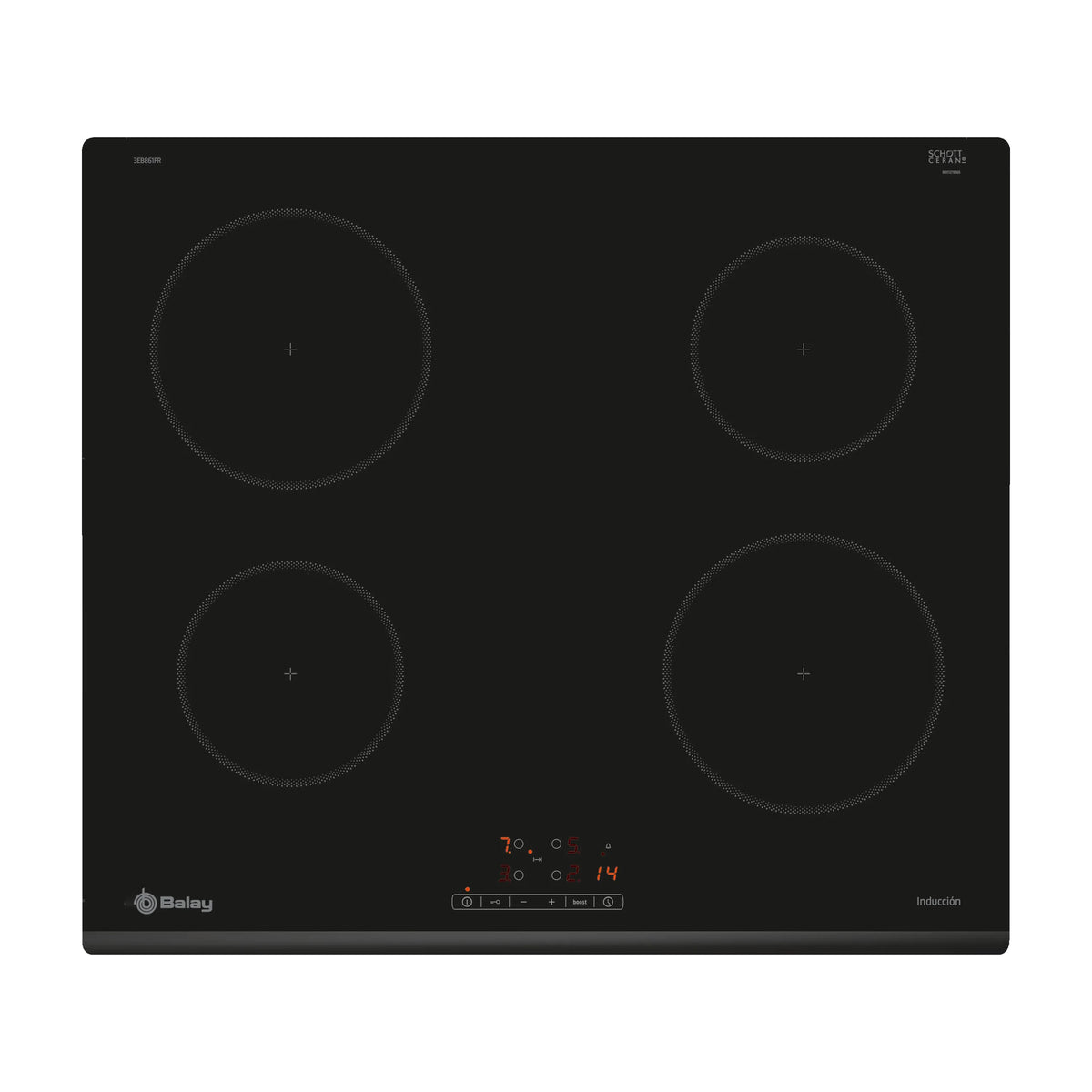 Placa de inducción Balay 3EB861FR, 4 zonas y control táctil