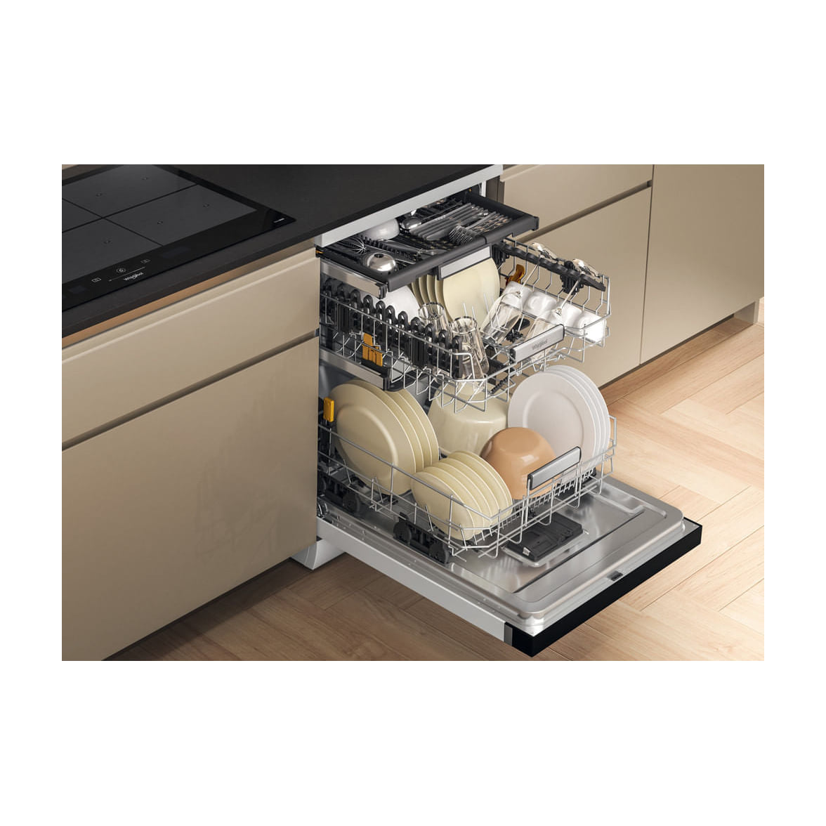 Lavavajillas Whirlpool W7F HS41 de libre instalación, 15 cubiertos, clase C