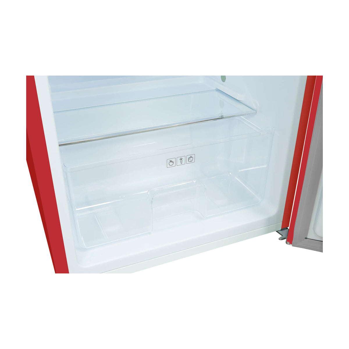 Frigorífico de una puerta Exquisit RKS120-V-H-160F rojo, 122 l, diseño retro