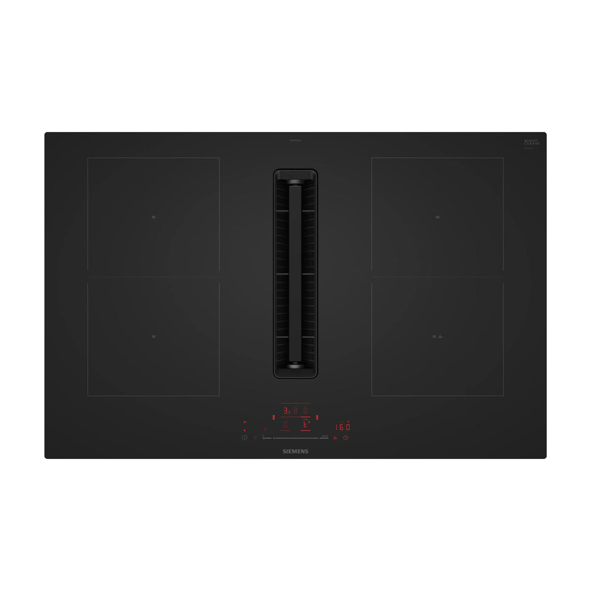 Placa de inducción con extractor Siemens ED81AHQ26E, 80 cm y Home Connect