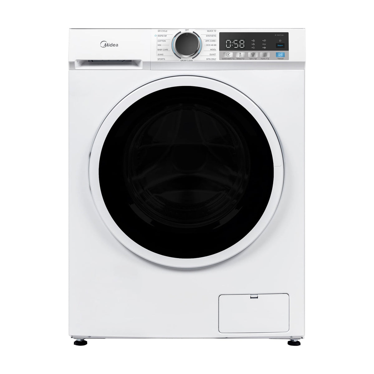 Lavadora Midea MFG16W80BA10/W-ES de 8 kg y 1400 rpm