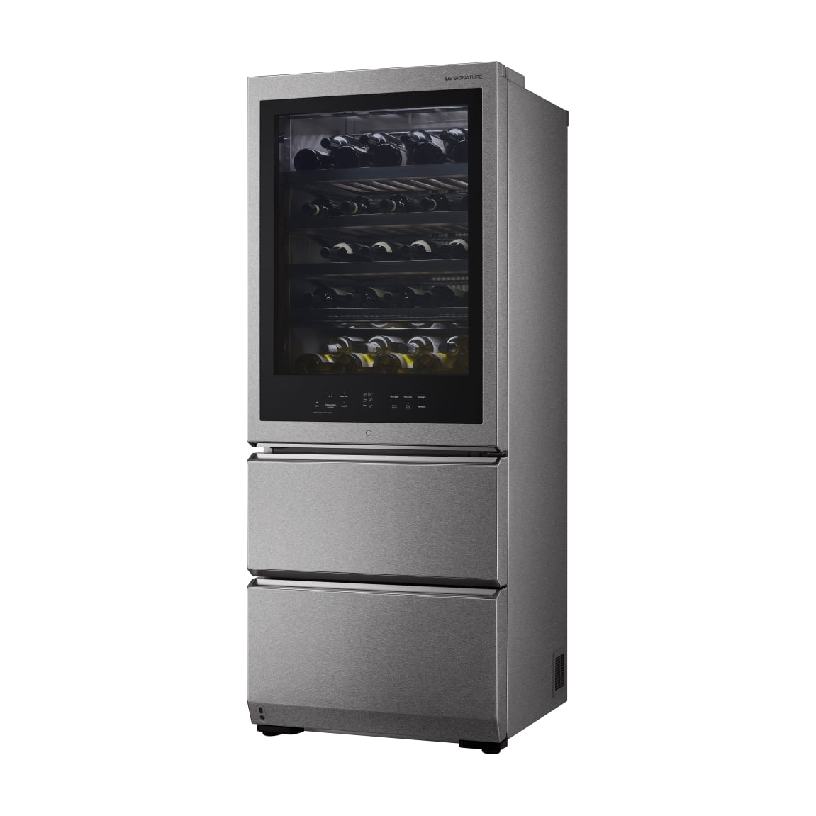 Vinoteca LG LSR200W de 65 botellas con puerta InstaView y control multitemperatura