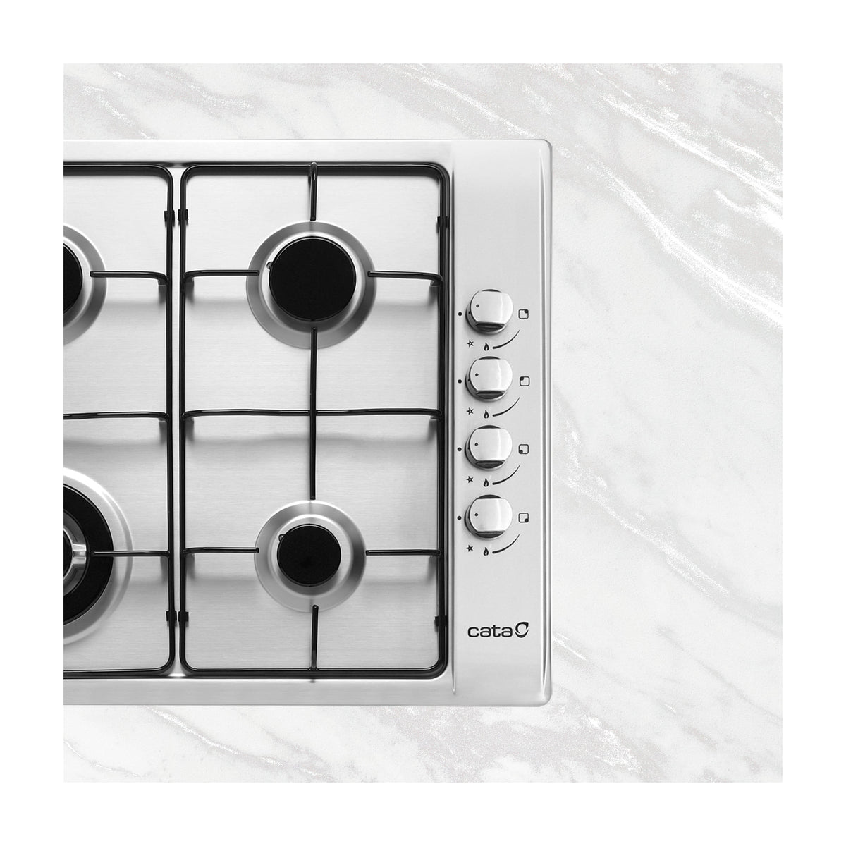 Placa de gas CATA GI 6031 X de 4 zonas, inox y 58 cm