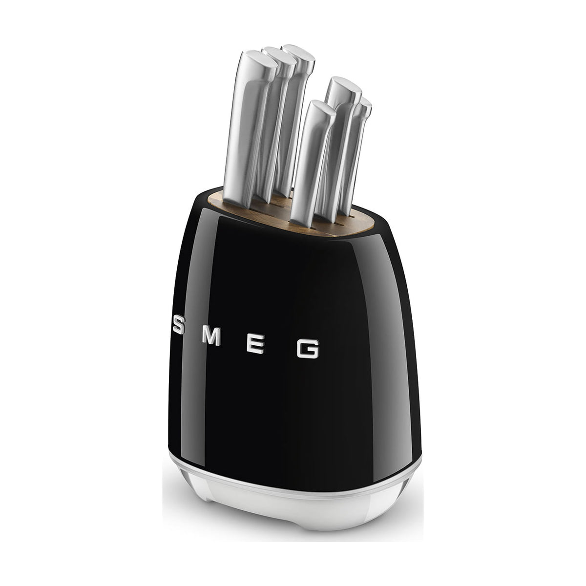 Bloque para cuchillos Smeg KBSF02BL con 6 cuchillos de acero alemán, negro
