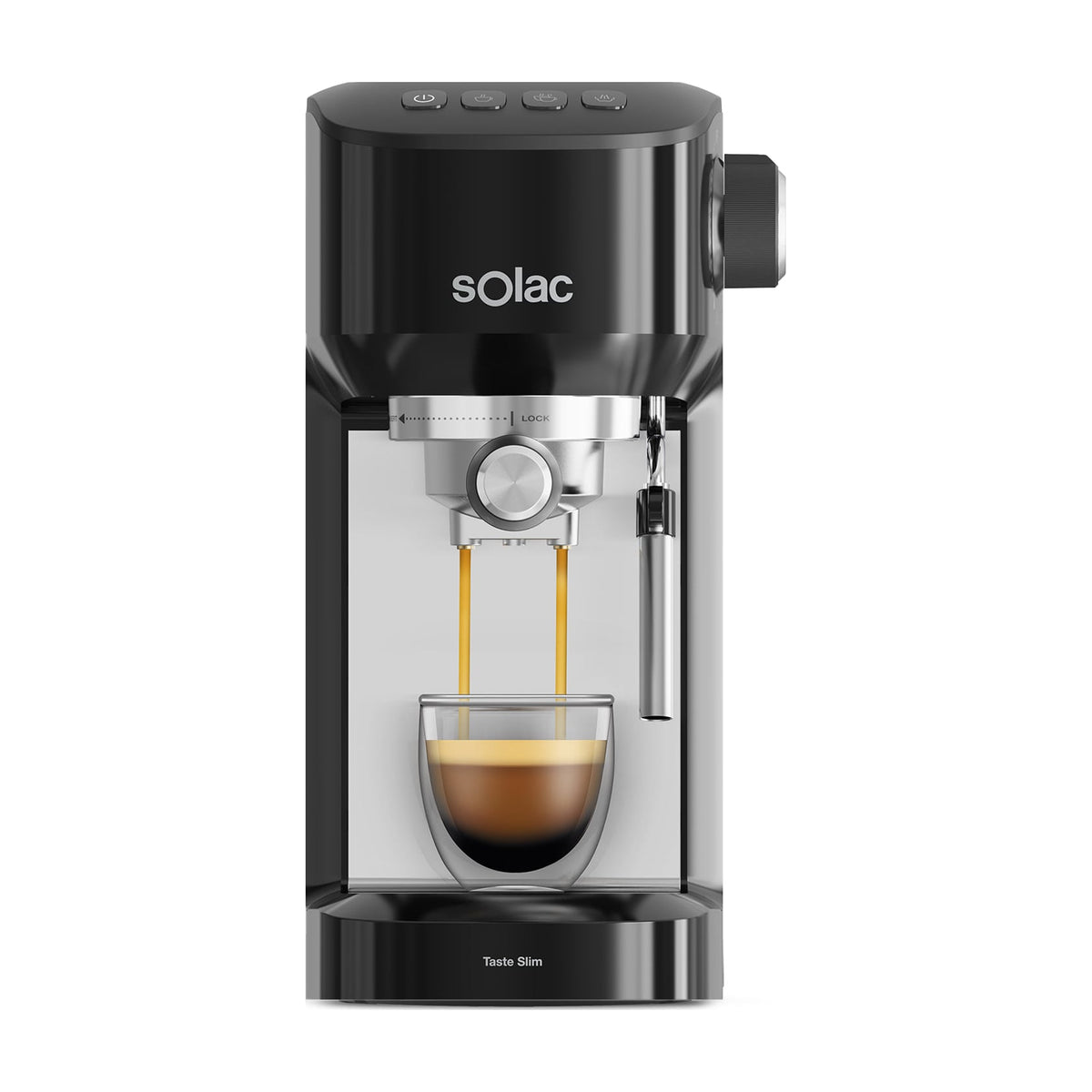 Cafetera espresso Solac Taste Slim CE4511, 20 bares y depósito de 1,4 l