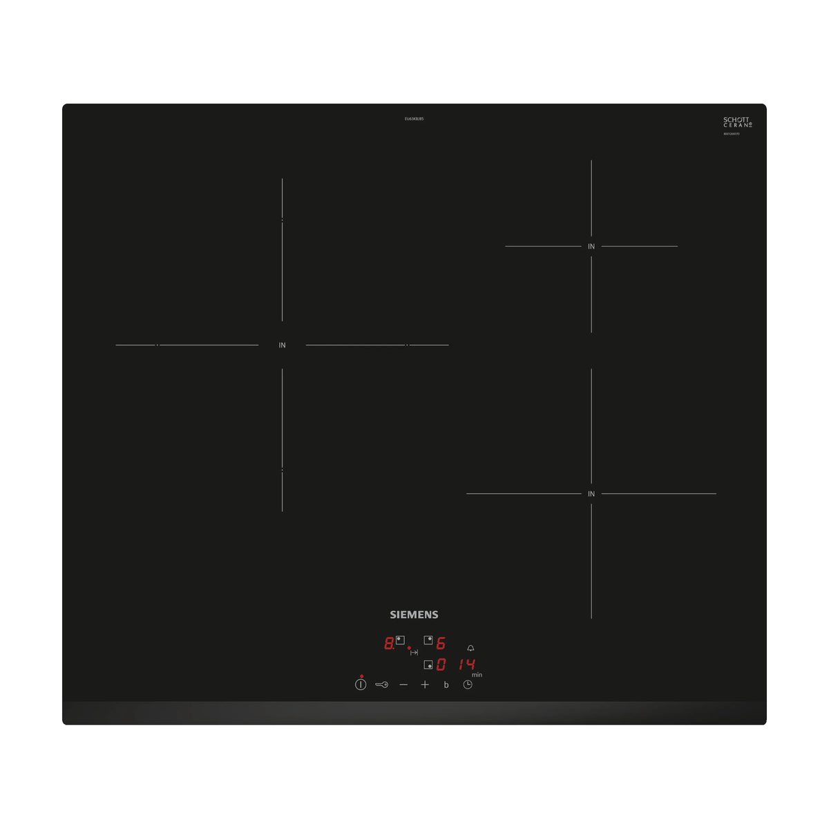 Placa de inducción Siemens EU63KBJB5E de 60 cm, 3 zonas y control táctil