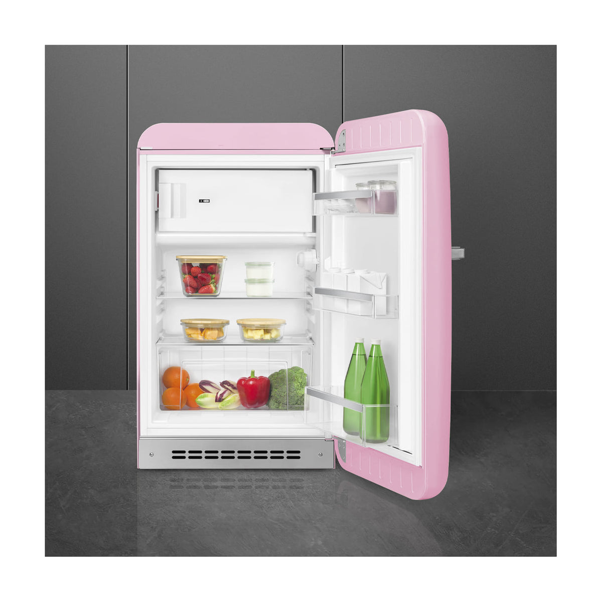 Frigorífico de una puerta Smeg FAB10RPK6 rosa, 122 l y clase D