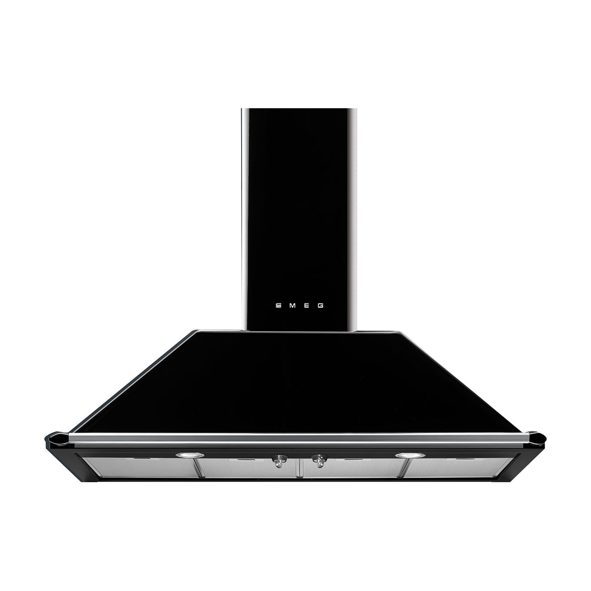 Campana decorativa Smeg KT110BLE de 110 cm, negro brillante y LED