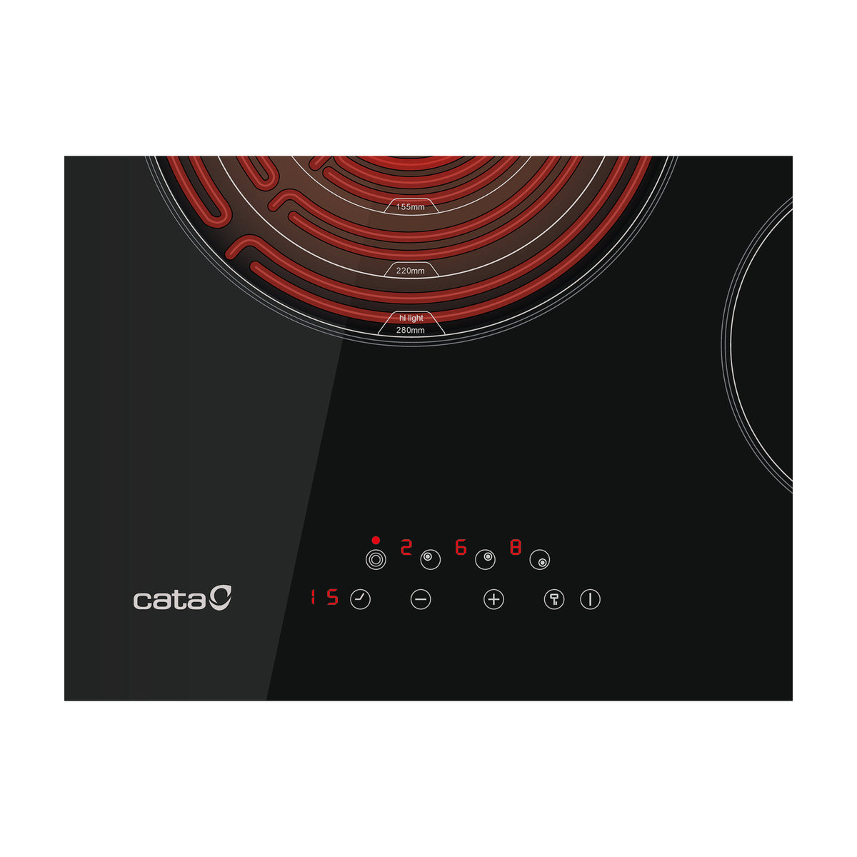 Placa vitrocerámica CATA TT 6003 de 59 cm con 3 zonas