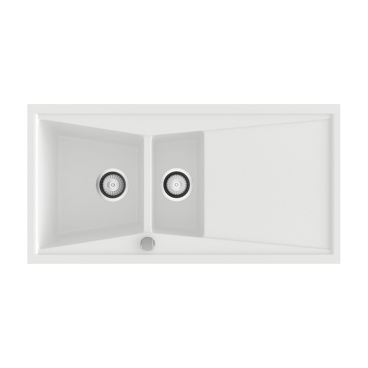 Fregadero Poalgi Kuma 100 1C+1/2+E blanco brillo, reversible