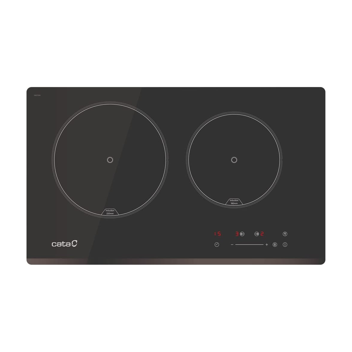 Placa de inducción Cata IB 2 PLUS BK de 2 zonas y 59 cm