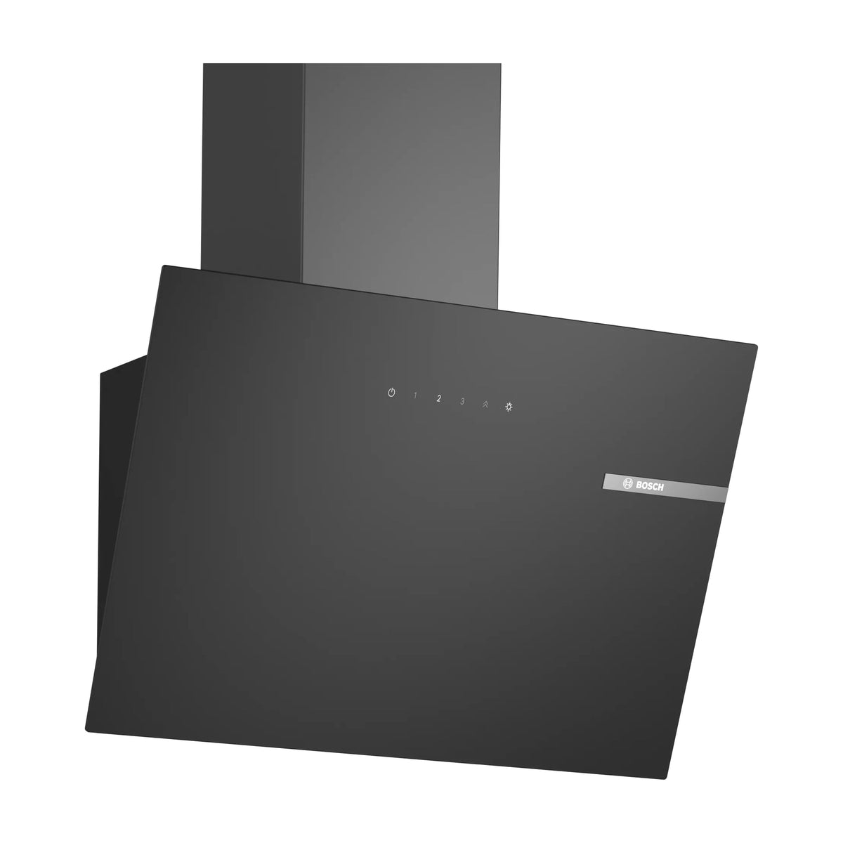 Campana decorativa inclinada Bosch DWK65DK60 de 60 cm, cristal negro