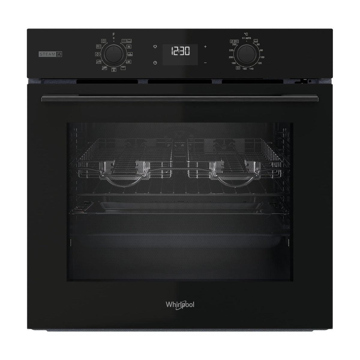 Horno multifunción Whirlpool OMSK58RU1SAB de 71 l con pirólisis y Steam+