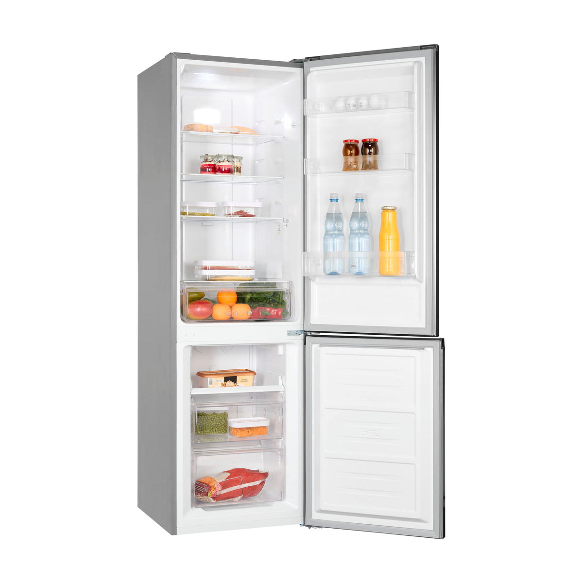 Frigorífico combi Exquisit KGC265-70-NF-040C inoxlook, No Frost, 253 l