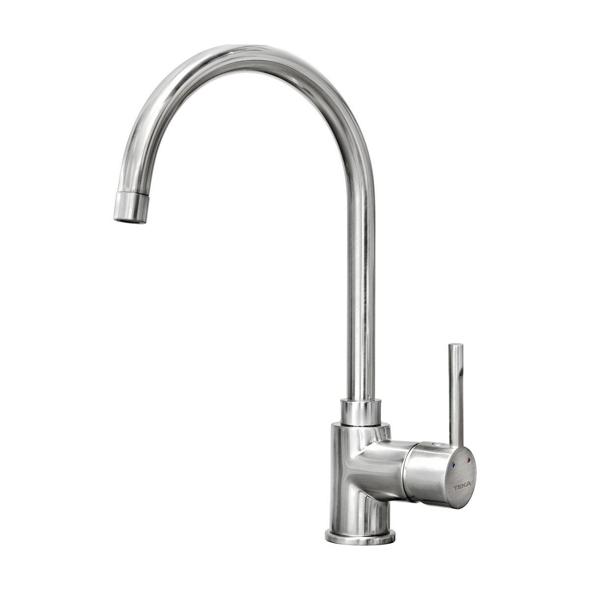 Grifo de cocina Teka SP 995 I monomando, caño alto giratorio y acabado inox