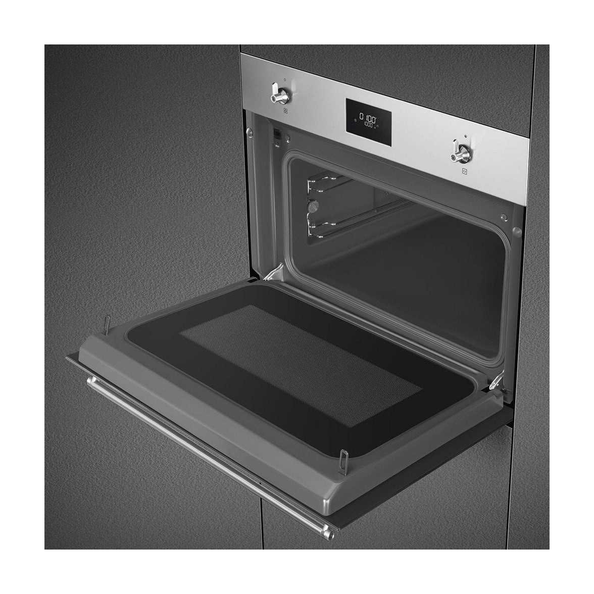 Horno compacto con microondas Smeg SO4301M1X, 40 l, inox