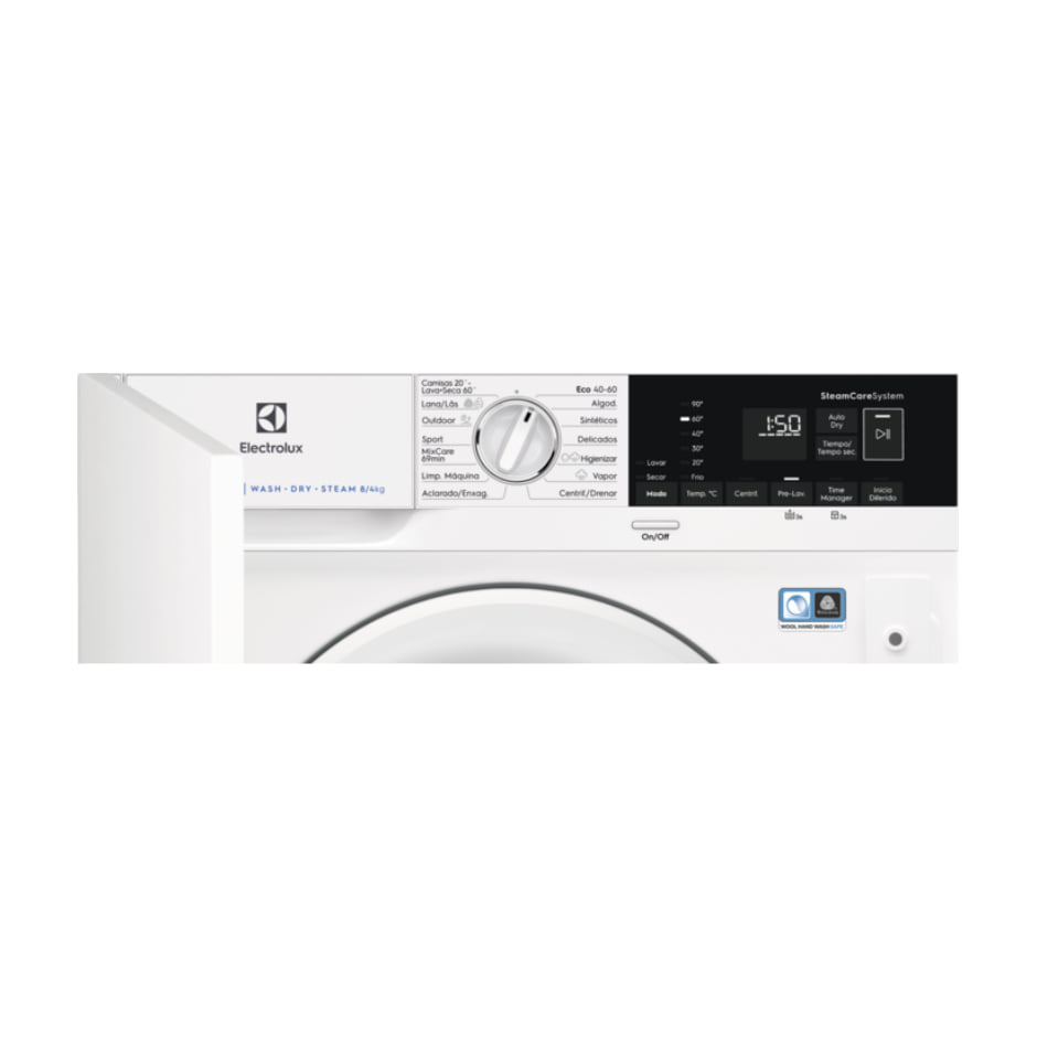Lavasecadora integrable Electrolux EN7W4862OF de 8/4 kg y 1.600 rpm