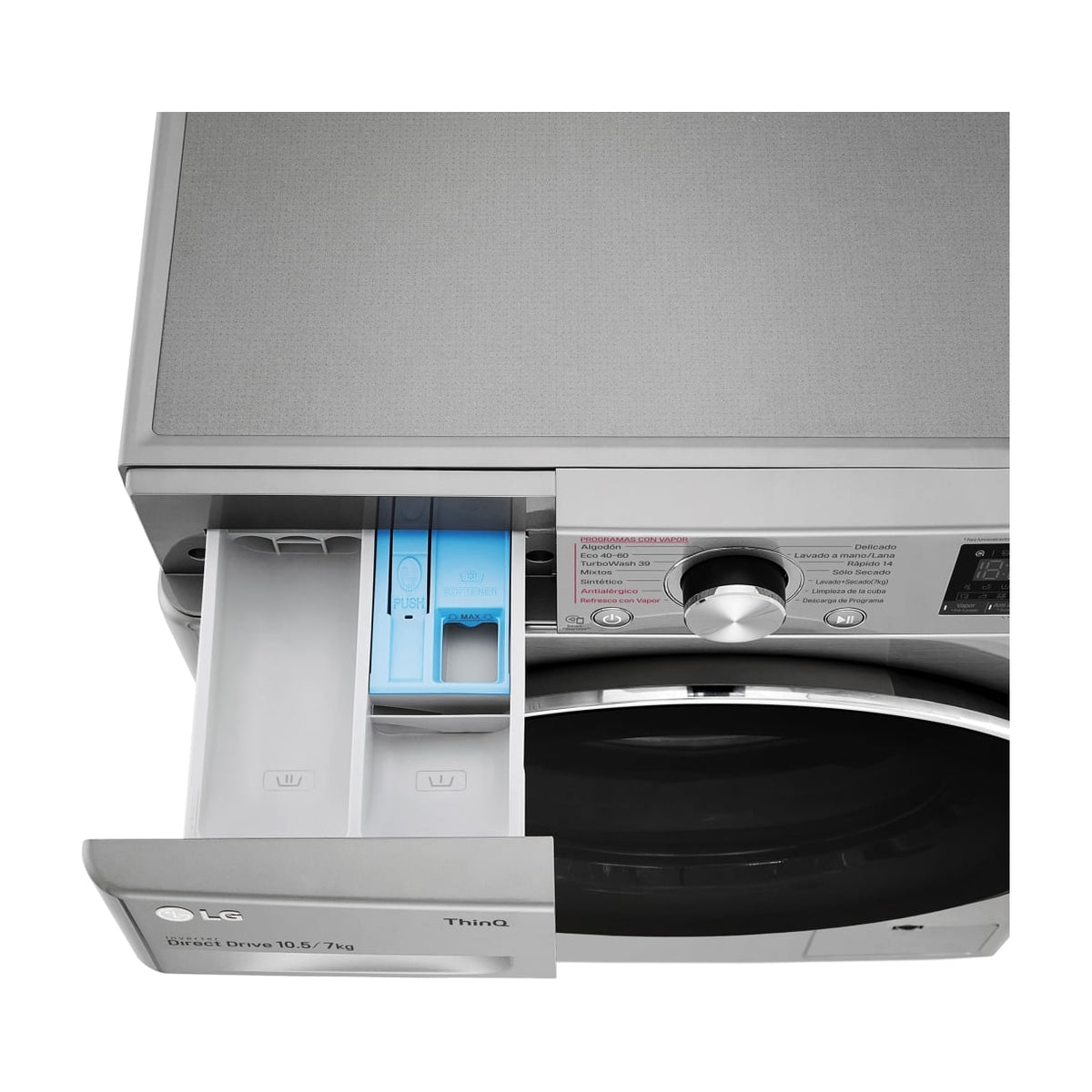 Lavasecadora LG F4DV7010S2S, 10,5/7 kg y 1400 rpm