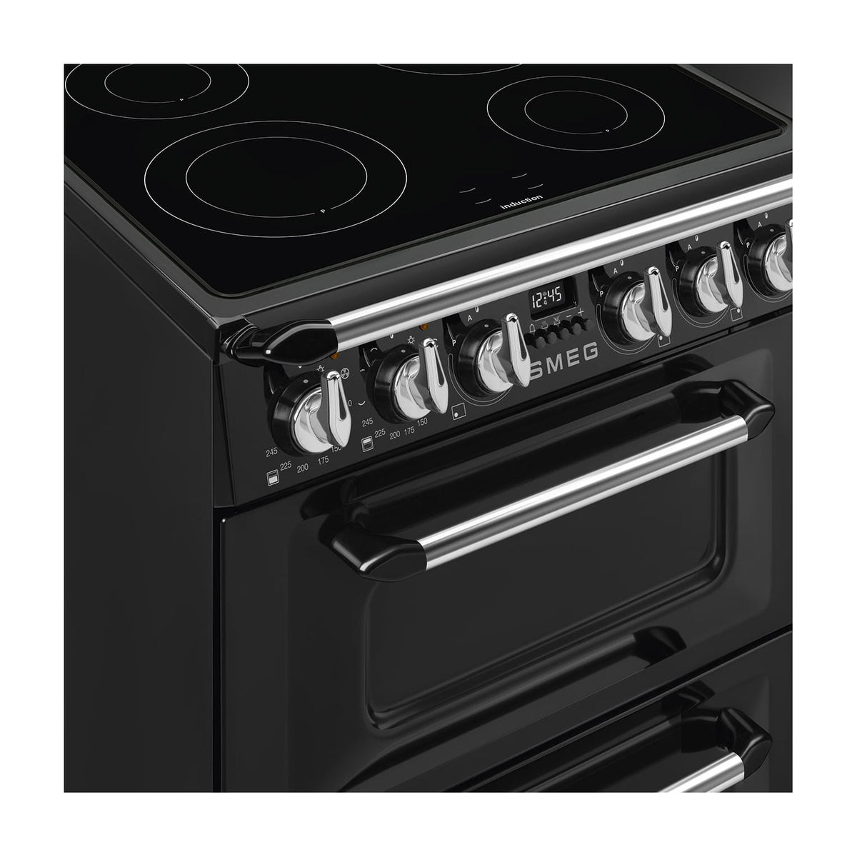 Cocina de inducción Smeg TR62IBL2 de 60 cm con doble horno, negra