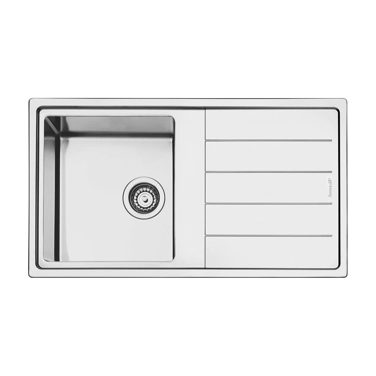 Fregadero Smeg LDR861-2 de acero inoxidable, con escurridor reversible