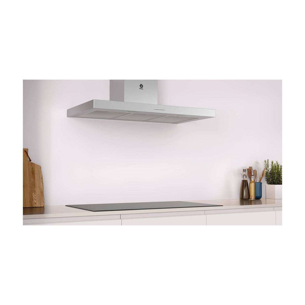 Campana decorativa de pared Balay 3BC096MX, 90 cm y 619 m³/h