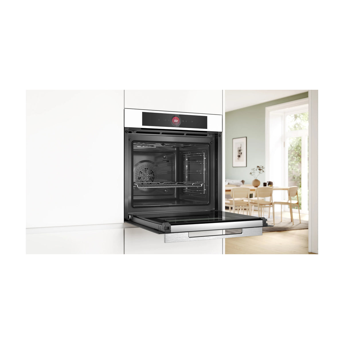Horno multifunción Bosch HBG7741W1 de 71 litros, pirolítico y blanco