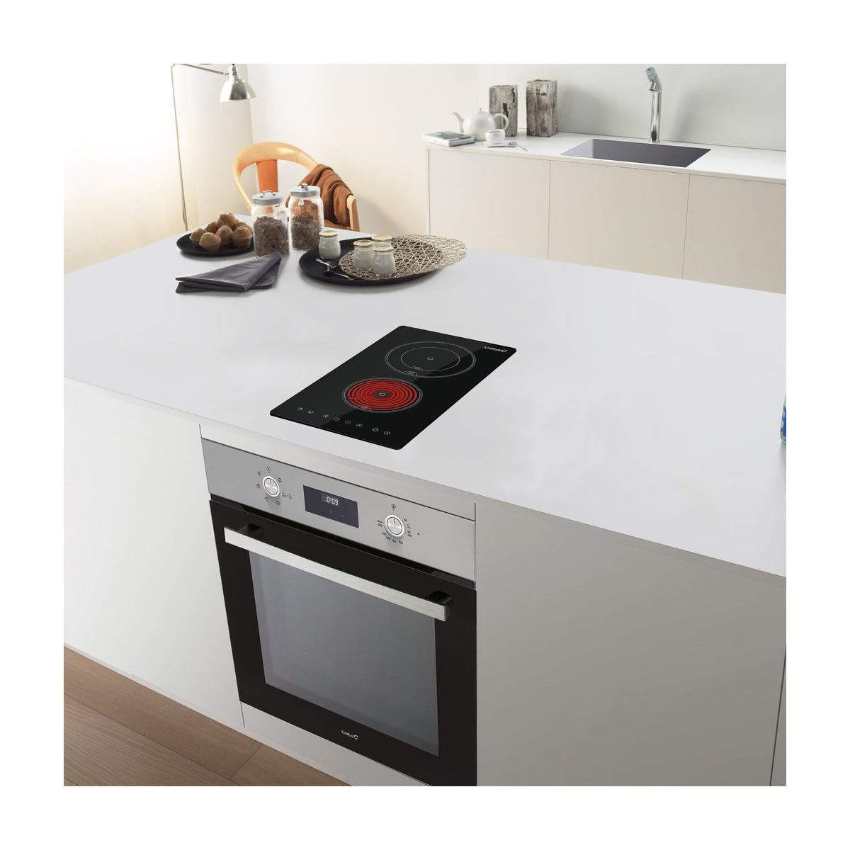 Placa vitrocerámica Cata TD 3002 BK /B, 2 zonas y 29 cm