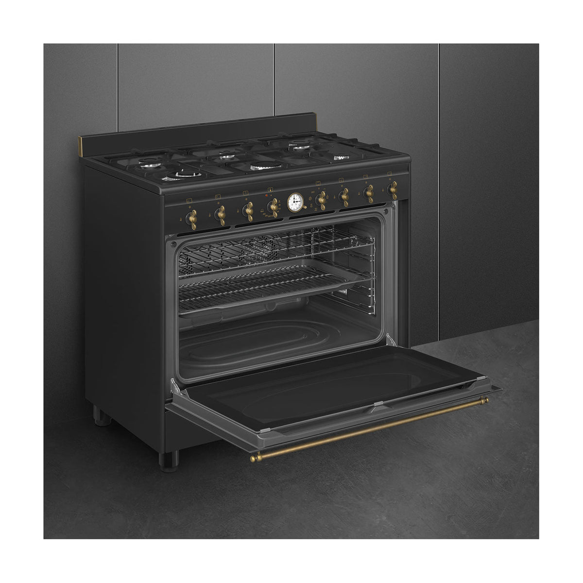 Cocina de gas Smeg CO90GMAN2 de 90 cm con horno eléctrico de 115 l