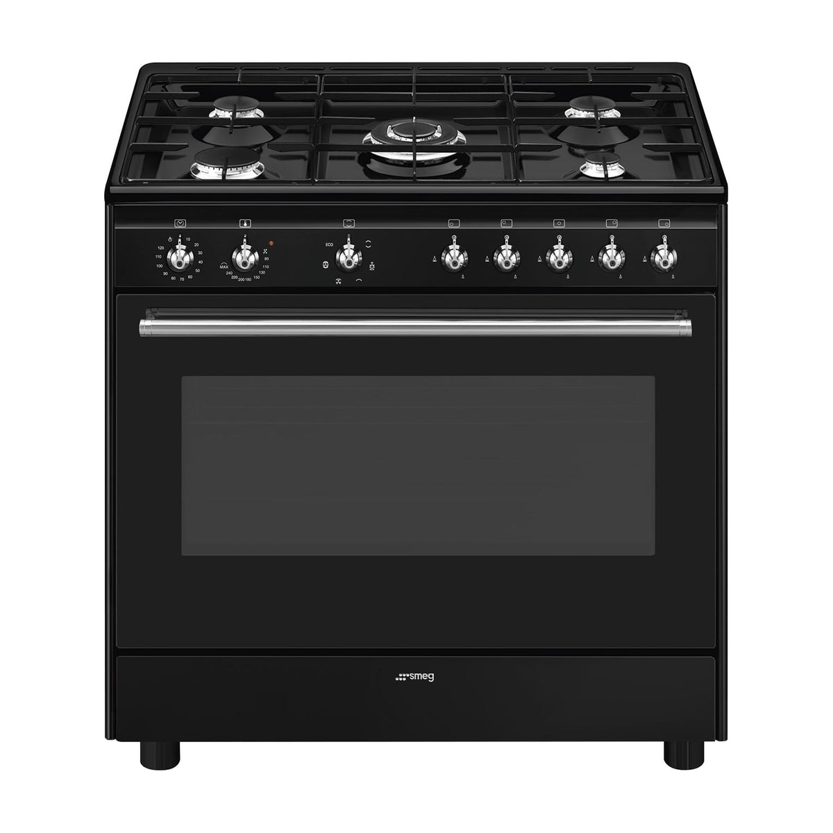 Cocina de gas Smeg CX91GMBL de 90 cm con horno eléctrico de 115 l