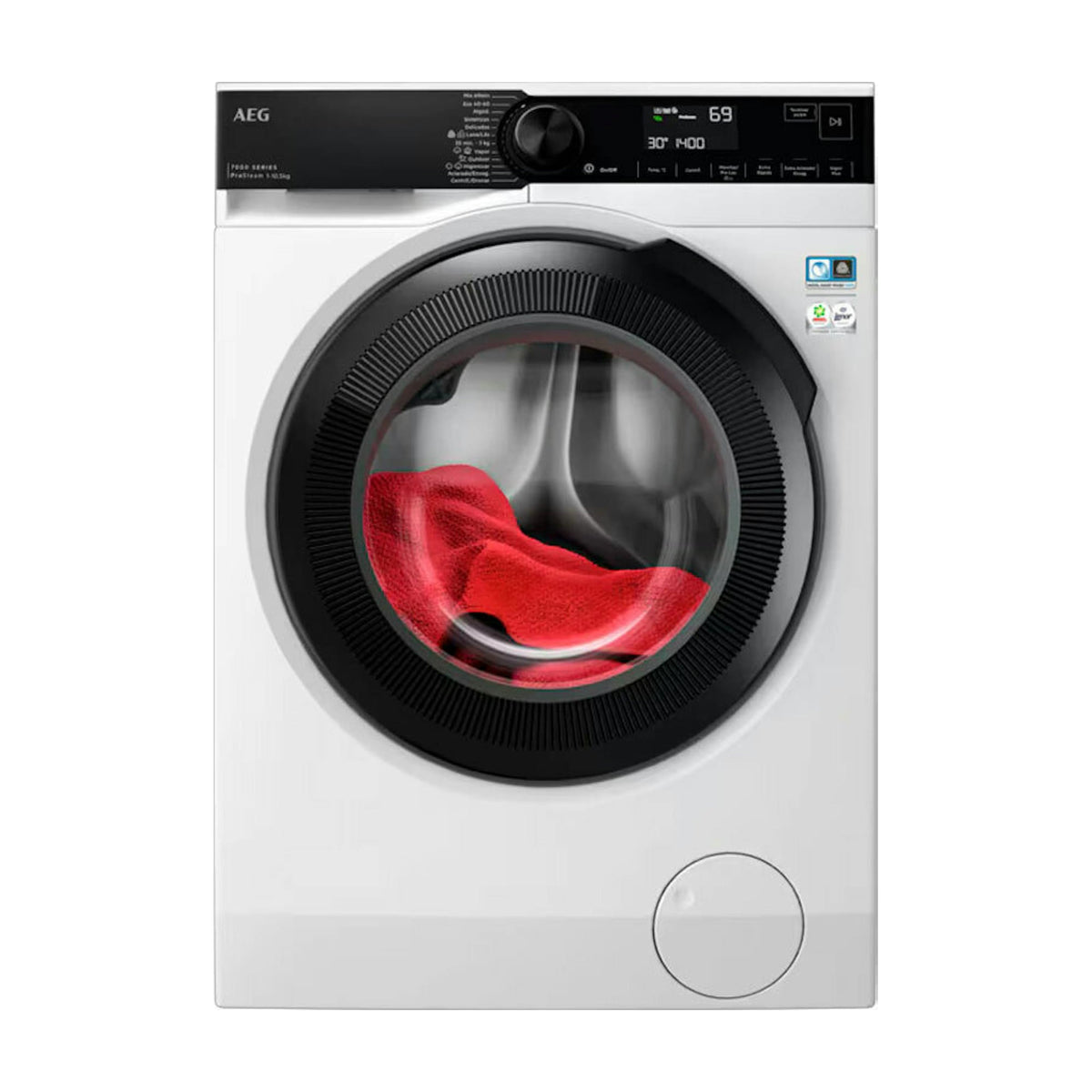 Lavadora AEG LFR7354O4B de 10,5 kg y 1400 rpm con vapor ProSteam