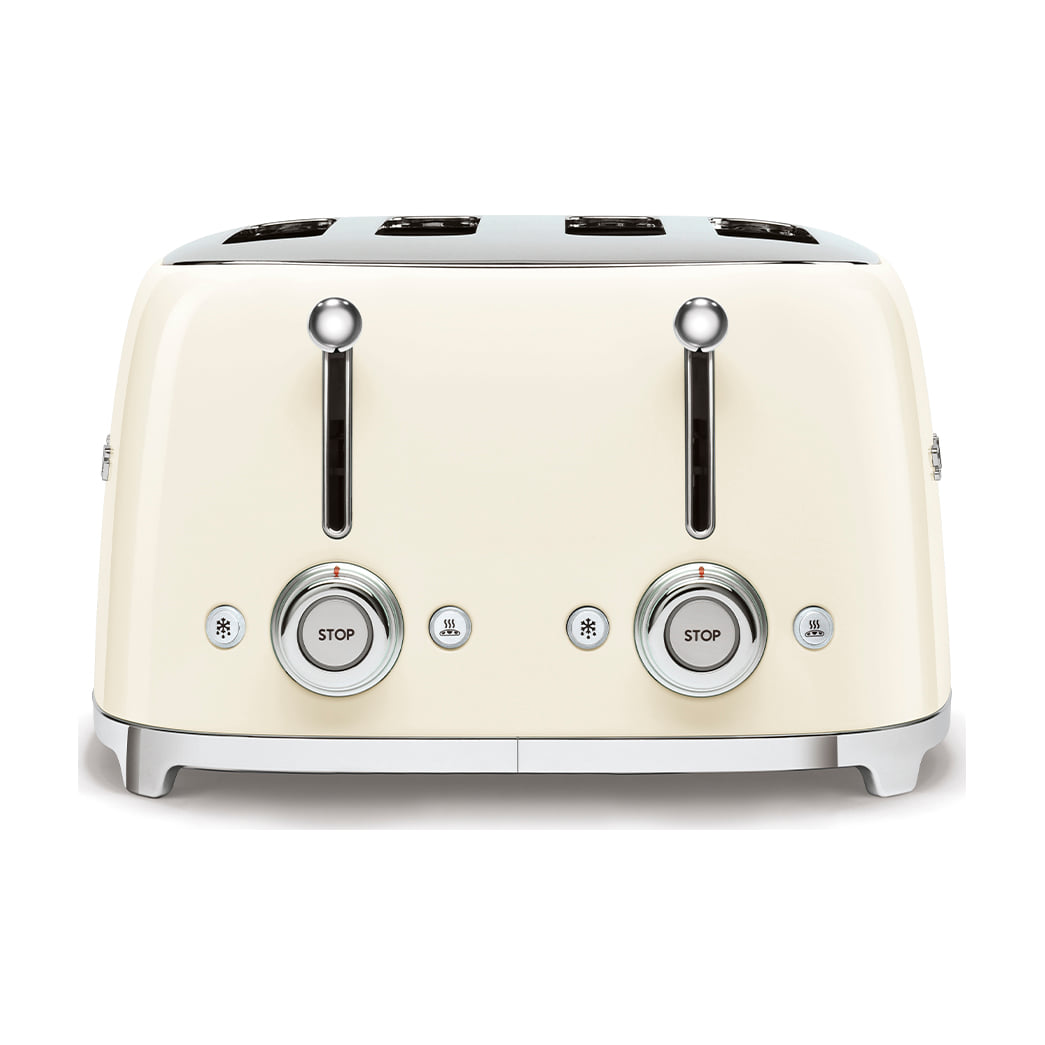 Tostadora Smeg TSF03CREU de 4 ranuras y 2000 W, crema