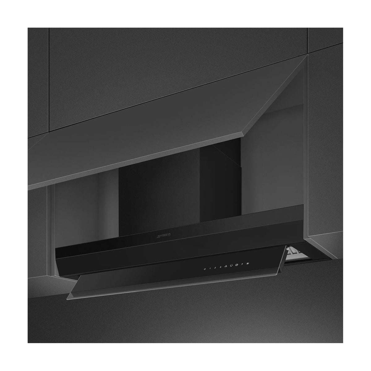 Campana integrable Smeg KSGT94BLV de 90 cm, negro mate y clase A