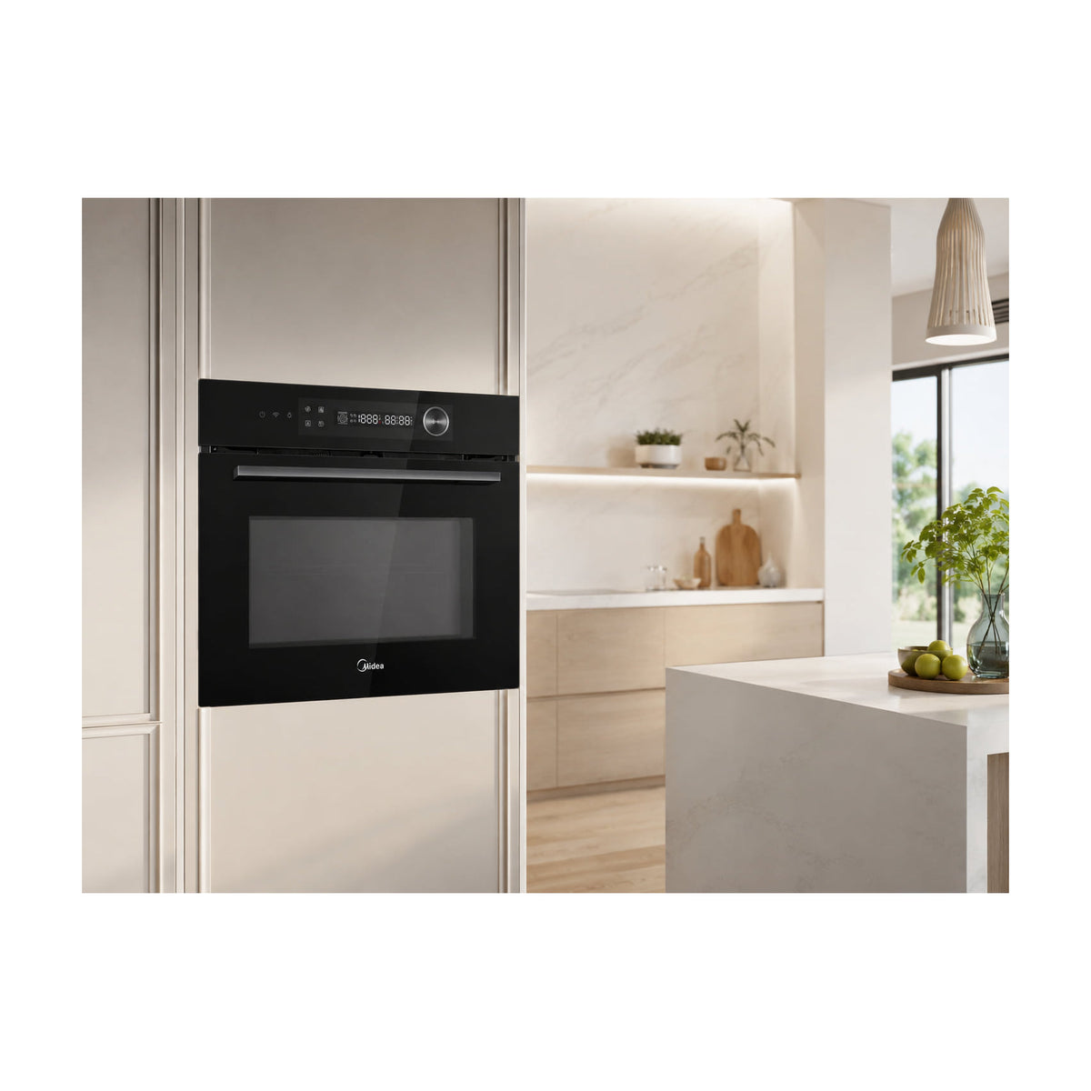 Horno compacto con microondas Midea MCOTV950E4MO-BK, 50 L y Wi-Fi