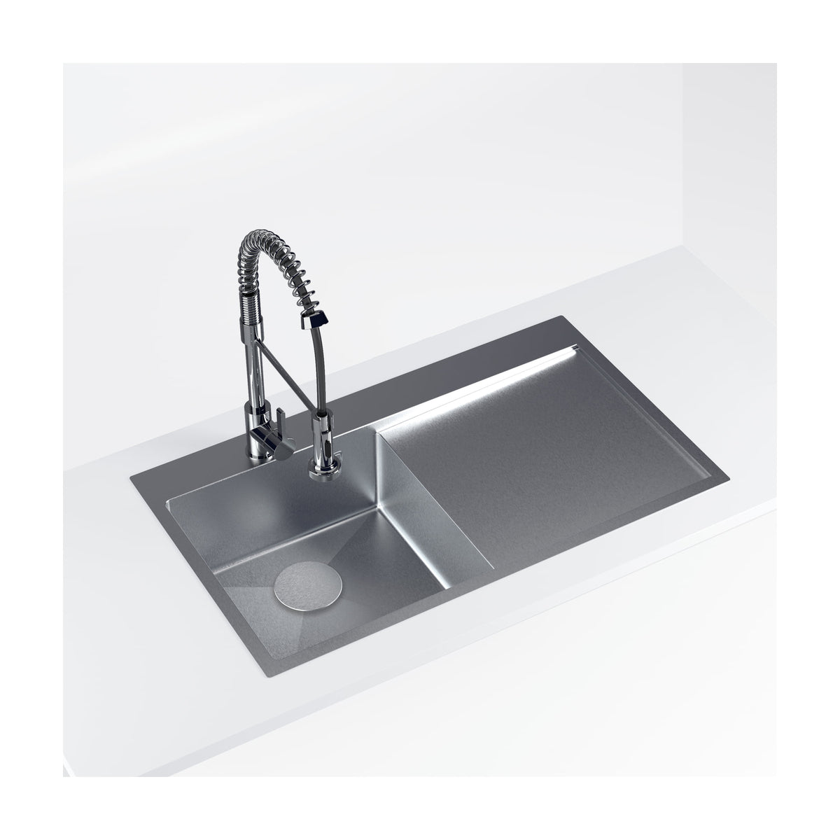 Fregadero Cata CBS-1 40-40 D R10 de acero inoxidable con escurridor derecho