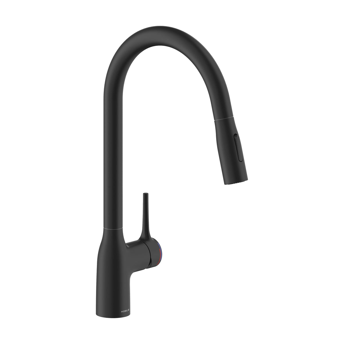 Grifo de cocina Nobili Mania CU128137BM, negro mate y ducha extraíble