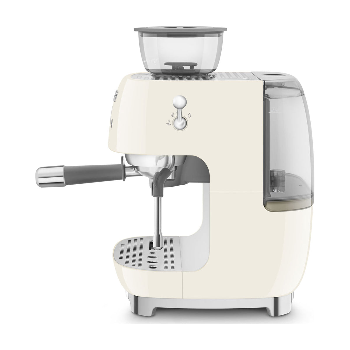 Cafetera espresso Smeg EGF03CREU con molinillo integrado, color crema