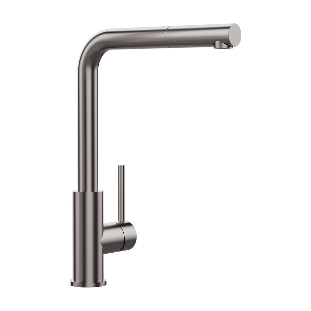 Grifo de cocina Teka UNI 9331 titanio, monomando con caño alto extraíble