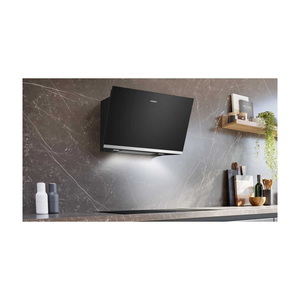 Campana decorativa inclinada Siemens LC81KAN60, 80 cm, Home Connect