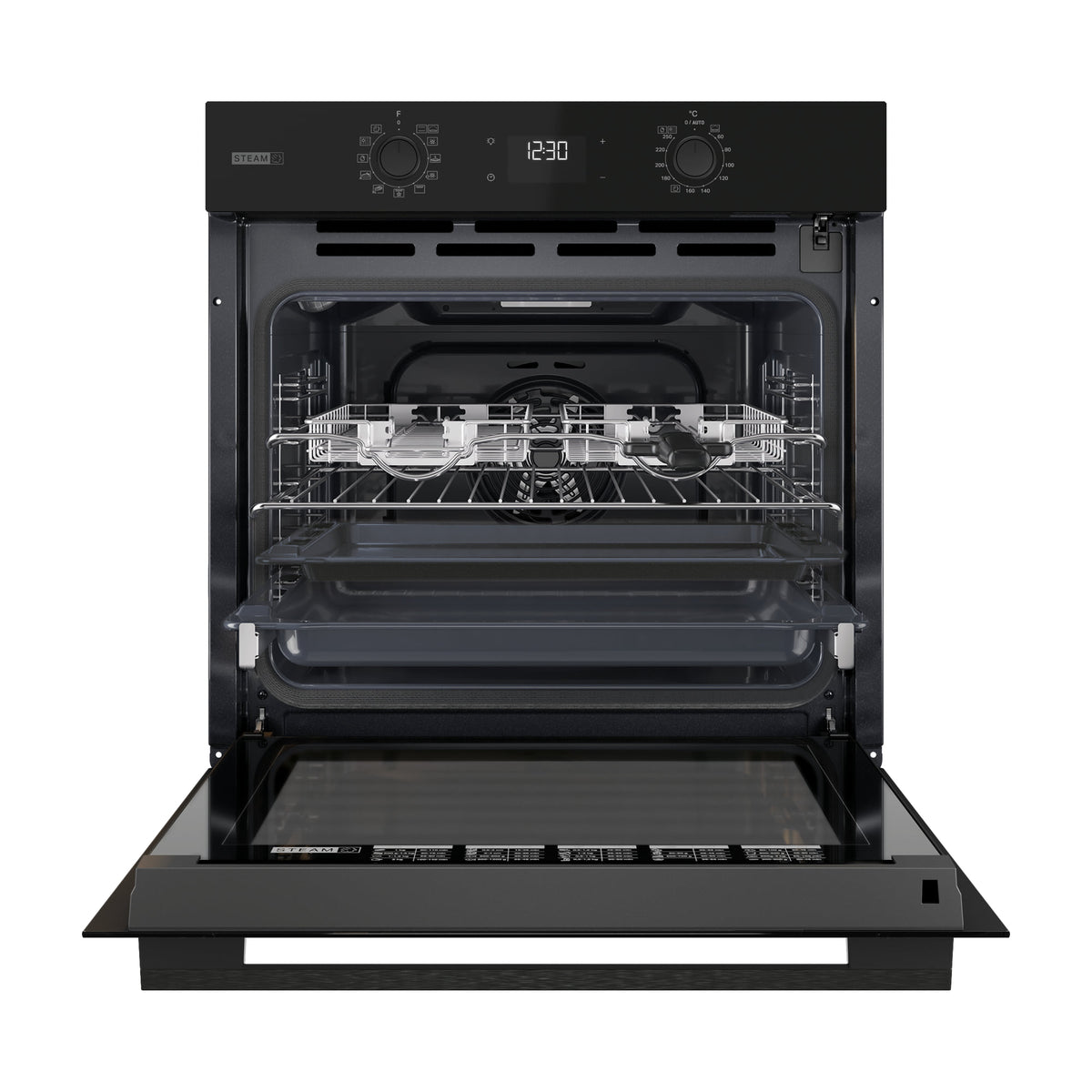Horno multifunción Whirlpool OMSK58RU1SAB de 71 l con pirólisis y Steam+